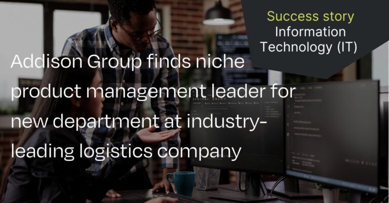 Addison Group team finds product manager for logistics company
